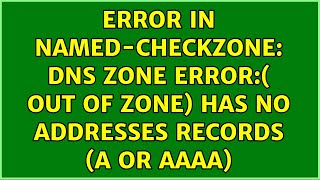 Error in named-checkzone: DNS zone error:( out of zone) has no addresses records (A or AAAA) Wealth