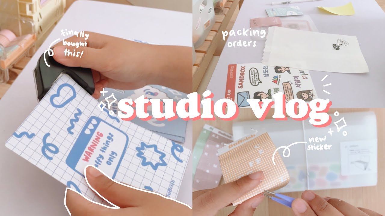 Mini Vlog Sticker mini studio vlog ep. 14 : sticker baru, packing orders, round corner ...