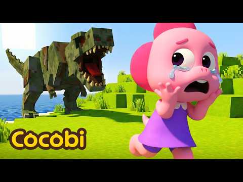 Trapped in Minecraft! Zombie T-Rex is Chasing Me😱 + More Songs for Kids | Cocobi