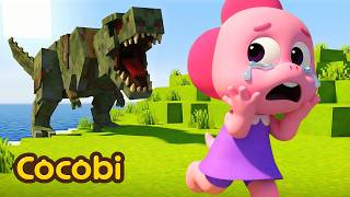 Trapped in Minecraft! Zombie T-Rex is Chasing Me😱 + More Songs for Kids | Cocobi