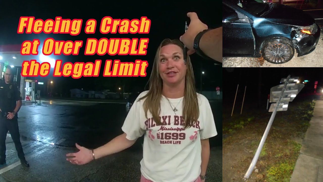 Entitled Woman Flees Car Crash at Over DOUBLE the Legal Limit