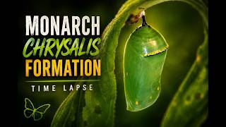 Monarch Butterfly Chrysalis Formation (Time Lapse)
