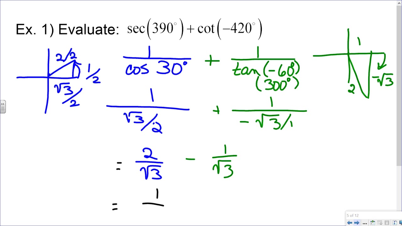 the reciprocal trig functions common core algebra 2 homework answers