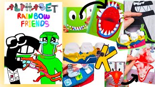 DIY ♥ 8Gaming book \/ Rainbow Friends Green bad tooth Story Gaming book+ with Alphabet Lore care book