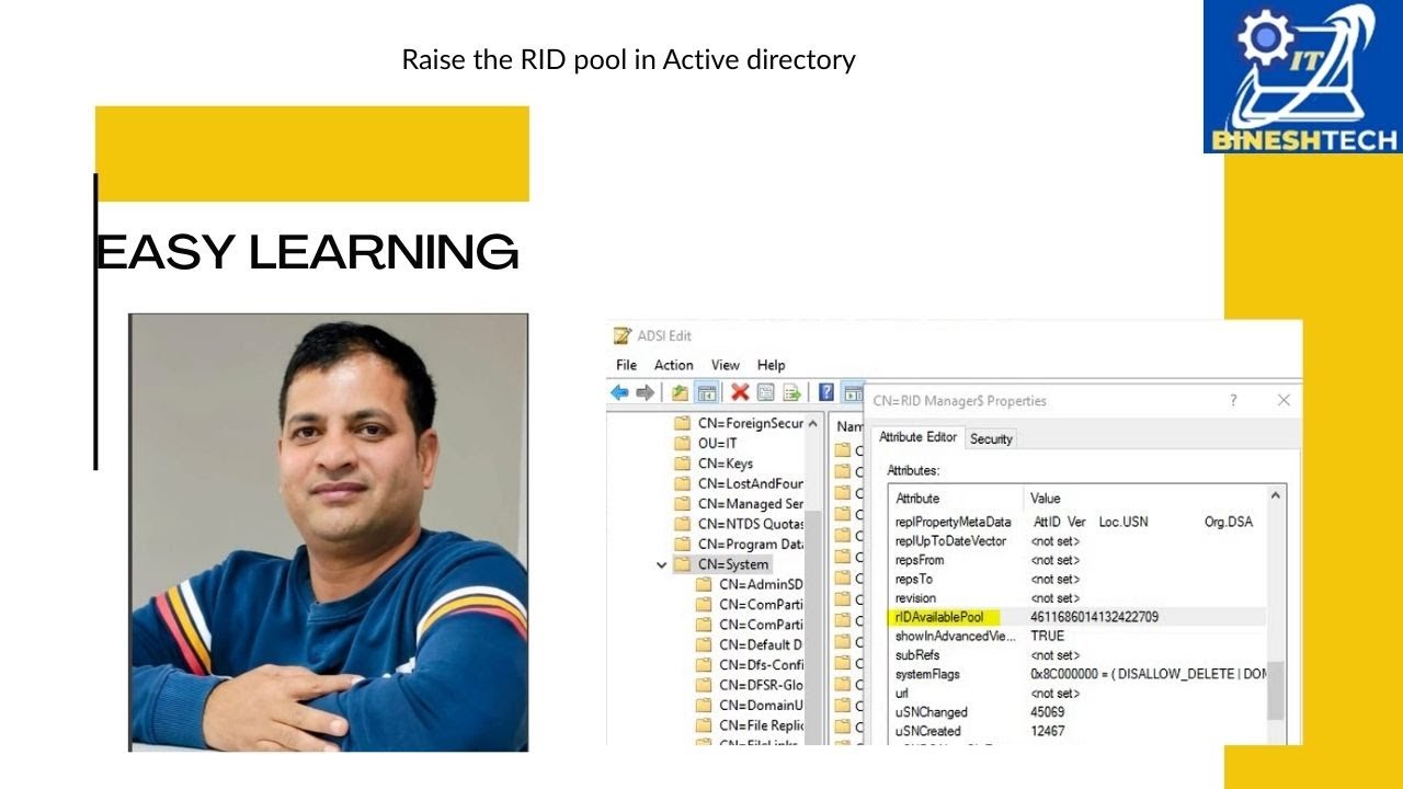 Raise the RID pool in Active directory - YouTube