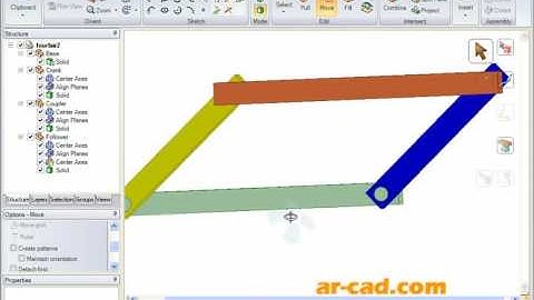 SpaceClaim Four bar Mechanism Motion