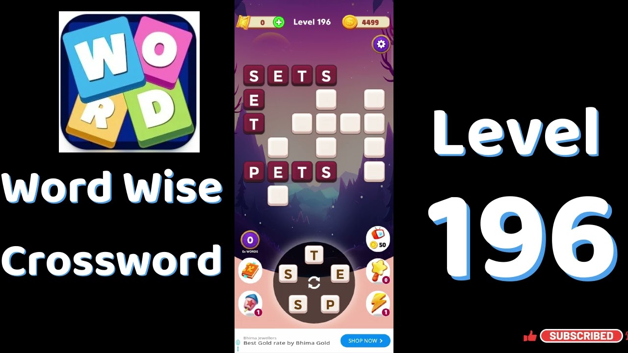Word Wise Crossword Level 196 Answers 🧠🧩 | Relaxing Crossword Puzzle | SolutionGuruji