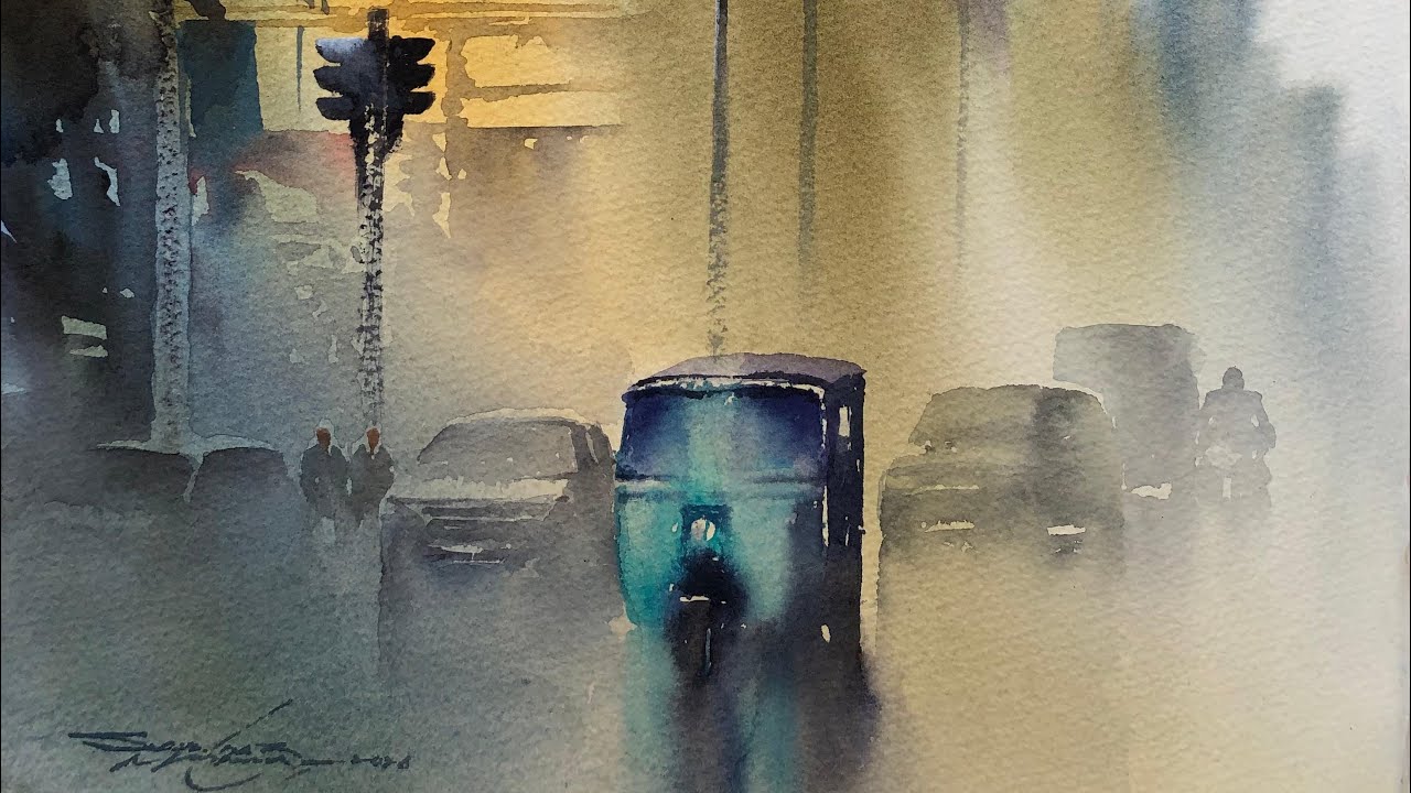Watercolor Street Scene: Focus on Values and Soft Edges