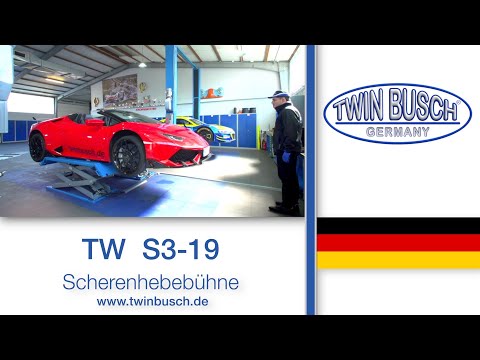 TW S3-19 : Doppelscherenhebebühne 3,0 t (Update: Auffahrrampen und Traversen) von TWIN BUSCH®