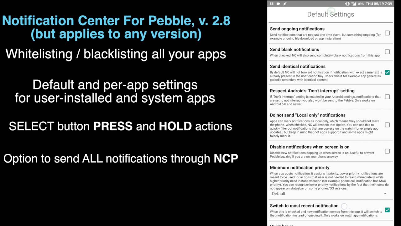 notification center for pebble