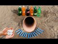 Zero Sugar Coca Cola, Different Fanta Cans, Sprite and Other Popular Sodas VS Mentos Underground!