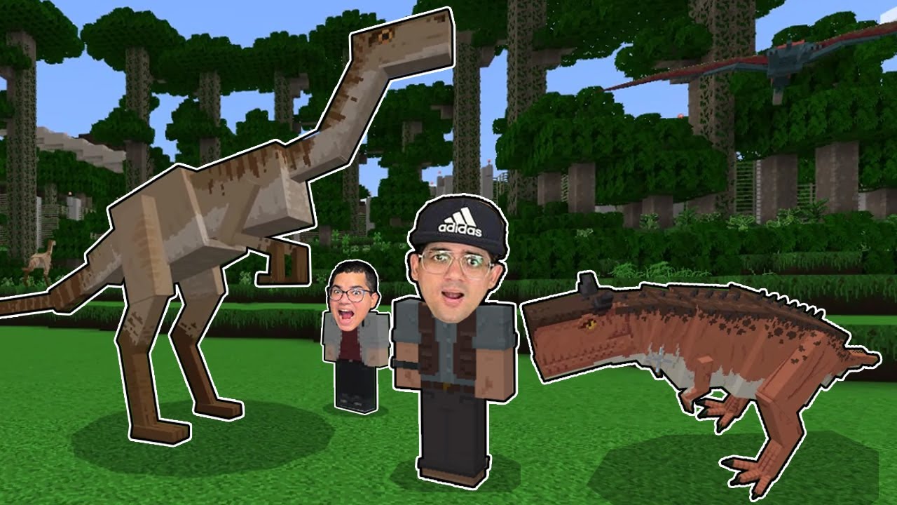 ENTRAMOS NO MUNDO DOS DINOSSAUROS NO MINECRAFT! (clonamos eles?)