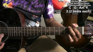 Video thumbnail of "How To Play ONE DAY Matisyahu Easy Reggae Strum Guitar Lesson @EricBlackmonGuitar"