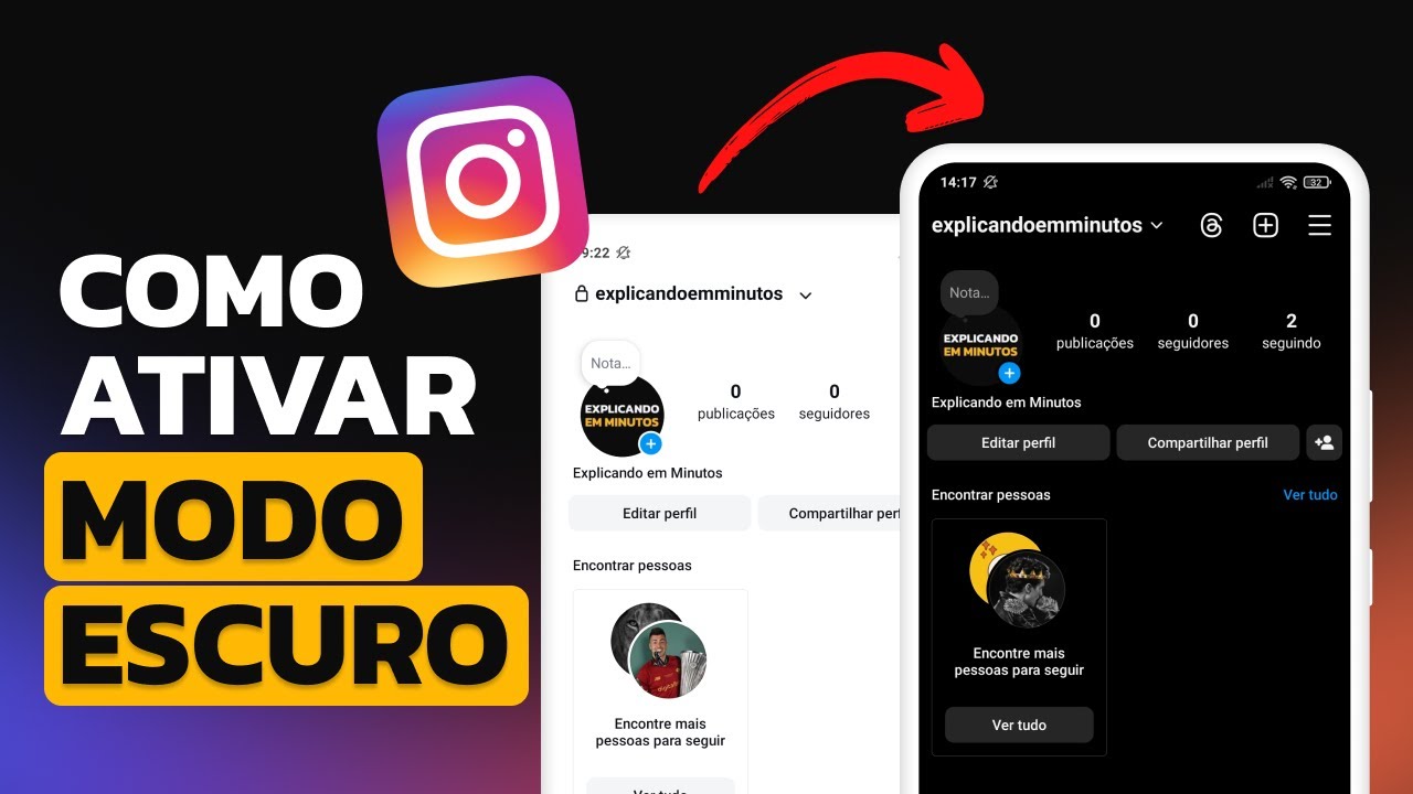 Como DEIXAR o INSTAGRAM PRETO ATIVAR MODO ESCURO em 2024 - YouTube