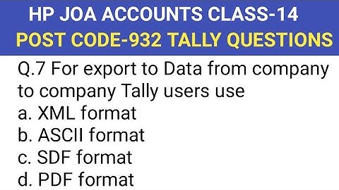 HPSSC JOA ACCOUNTS 932 CLASS-14  || Tally Questions