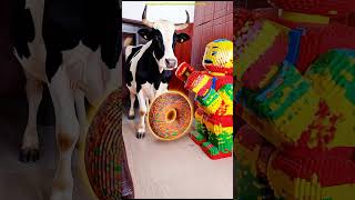 Marvelous Dancing Polish Cow funny play set LEGO toy Giant donut ASMR cow dance Cow Song Videos farm