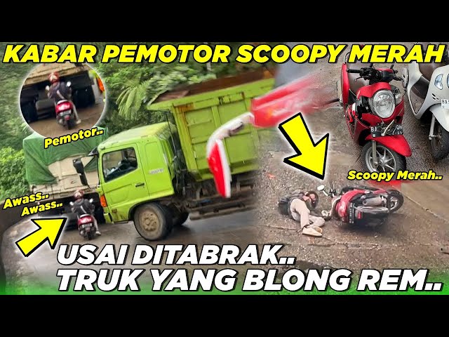 ALLAHUAKBAR !!! Kabar Terkini Pemotor Scoopy Merah Usai Ditabrak Truk Blong Rem di Sitinjau Lauik class=