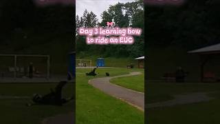Day 3 learning how to ride an EUC🩷 #euc #electricunicycle #learningtoride #inmotion #inmotionv12pro