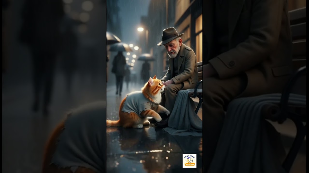 No One Helped the Old Man… Except a Cat 😢 