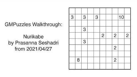 GMPuzzles - 2021/04/27 - Nurikabe by Prasanna Seshadri