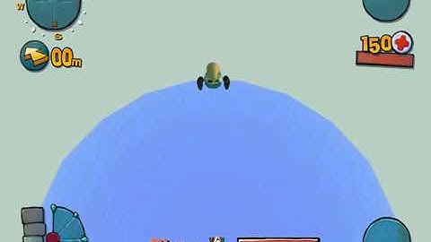 Worms 4 Mayhem jumping off a map