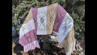 Палантин с красивым рисунком. Часть 2. Вязание крючком 2019. Палантин с красивым рисунком. Часть 2. Вязание крючком 2019.