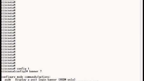 Cisco ASA ver. 6, 7, and 8.2: Setup Banner