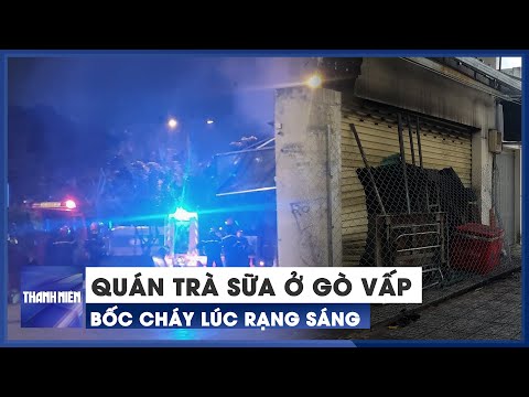 Video Lính cứu hỏa cắt cửa cuốn chữa cháy tại quán trà sữa ở... - youtube