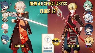 NEW 4.6 Spiral Abyss! Kazuha National & Furina Thoma Burgeon | Floor 12 Genshin Impact