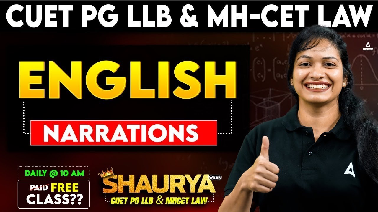 CUET PG LLB 2025 | Narration | English Language For CUET PG LLB 2025 ...