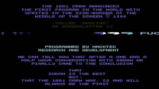 C64 One File Demo: Border Letter IV by 1001 Crew 1986!
