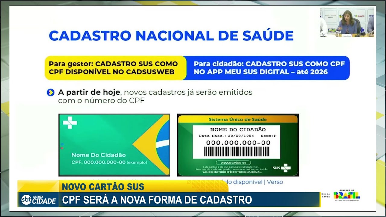 NOVO CARTÃO SUS: CPF SERÁ A NOVA FORMA DE CADASTRO