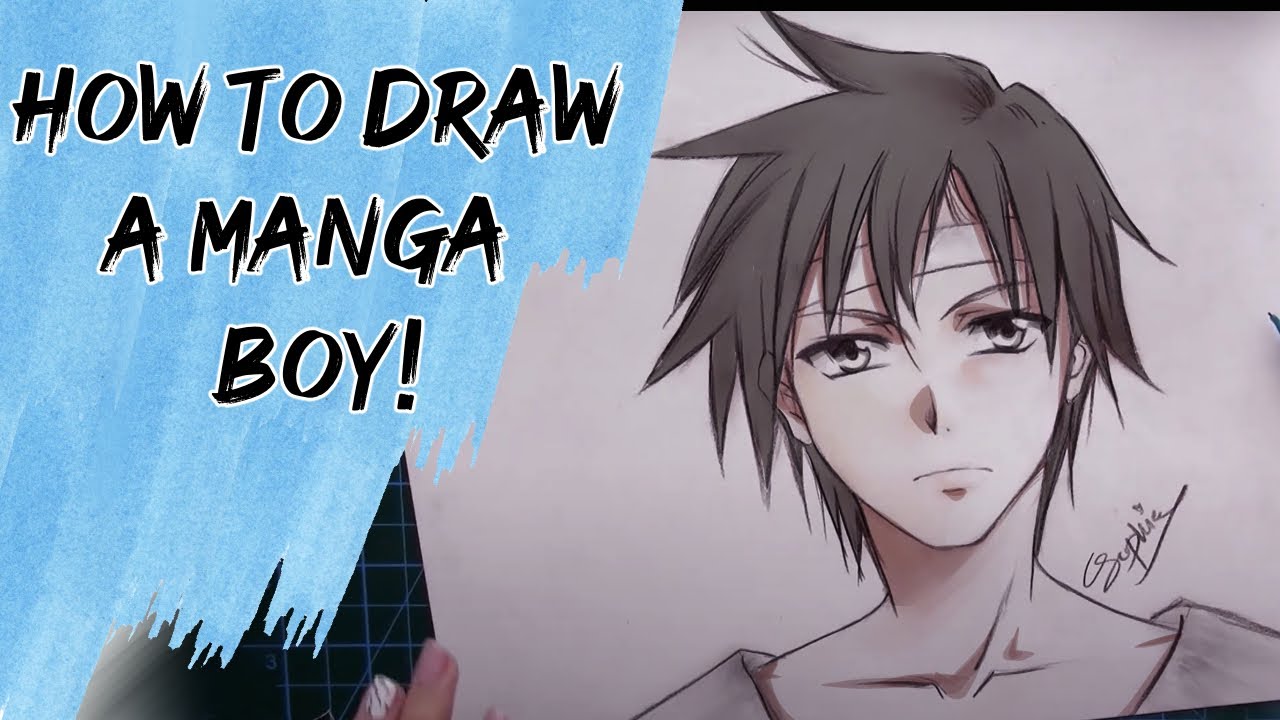 How to Draw and Color a Manga male face! [Step-by-step] - YouTube