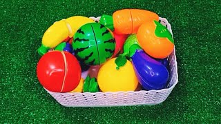 Satisfying Fruit and Vegetables Cutting | Yellow, Red, Green |wooden fruits|ASMR toys#fruit#relaxing