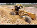 Big Motor Grader Plowing Road And Incredible Power Old Machinery Techniques Expert Jobs