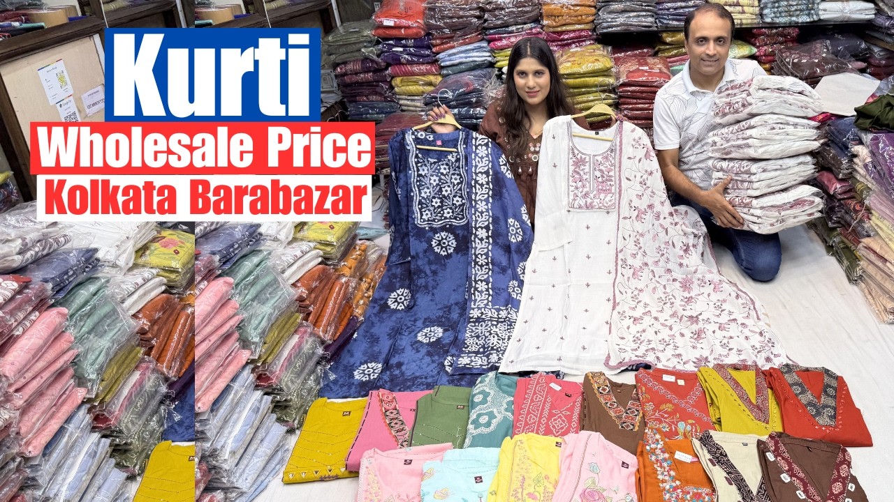 Pure Cotton Summer Kurti dupatta 2pc/3pc Set / A line Kurti Wholesale Price in Kolkata Barabazar