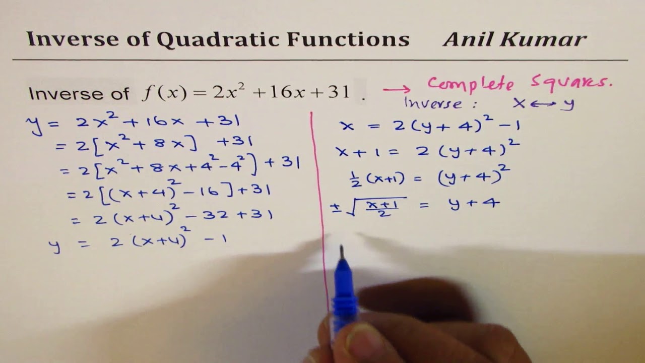 Find Inverse Of 2x 2 16x 31 And Write Restricted Domain And Range Youtube Find Inverse Of 2x 2 16x 31 And Write Restricted Domain And Range Youtube