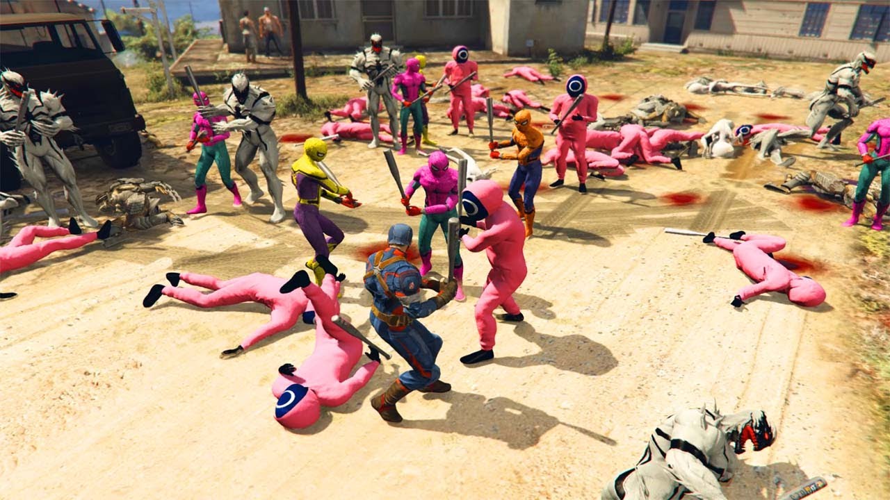 Super Hero Spider Man - Team Spider Man vs Team Squid Game