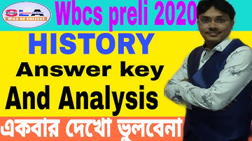 WBCS Preliminary 2020// HISTORY Question Answer Key and Analysis//