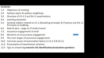 Examination Answering Techniques - Auditing Principles & Practice CA2.3&DA11