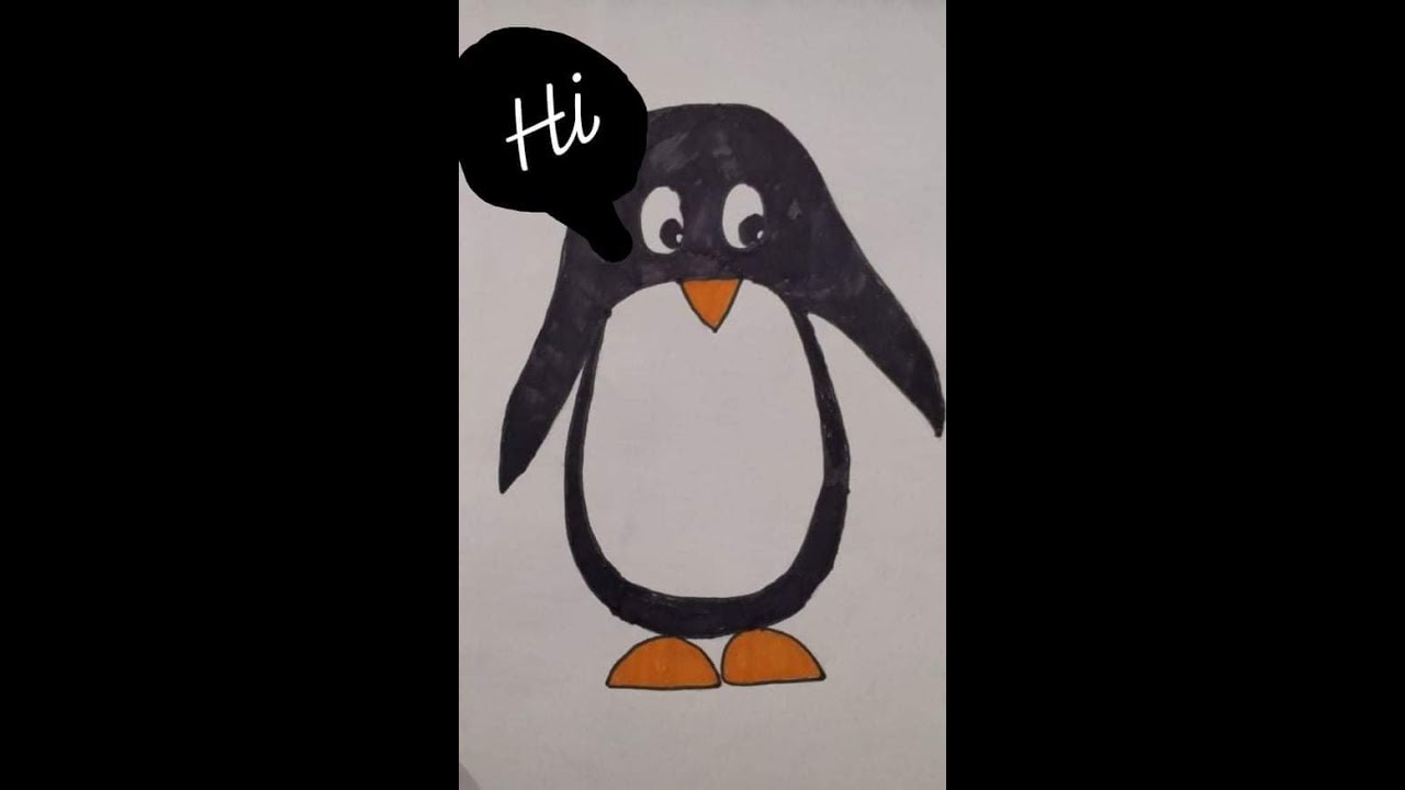 How to draw a penguin 🐧 - YouTube