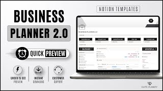 Details Notion Business Planner 2.0 | Business Dashboard | Quick Preview News