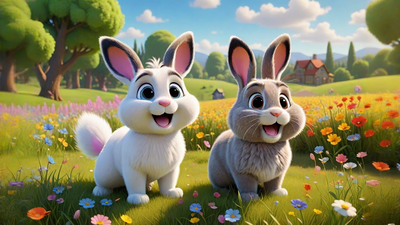Four Fluffy Bunnies Hop All Day | Bunny Song for Kids | Fun Nursery ...