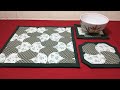 「刺し子」の図案で作る鍋敷きとコースター　Mat pots and coasters made with a traditional Japanese embroidery designs