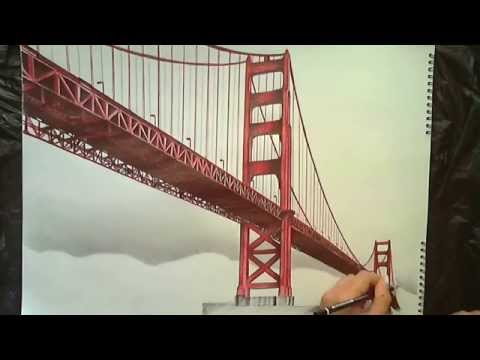 Video: Hur ritar man en enkel Golden Gate Bridge?