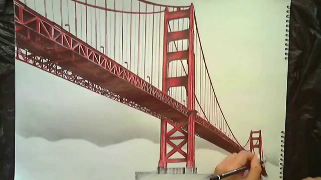 Drawing: Golden Gate Bridge - YouTube