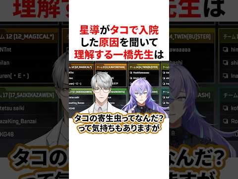 星導がタコで入院した原因を聞いてすぐに理解する一橋先生　VTuber#にじさんじ#雑学#豆知識