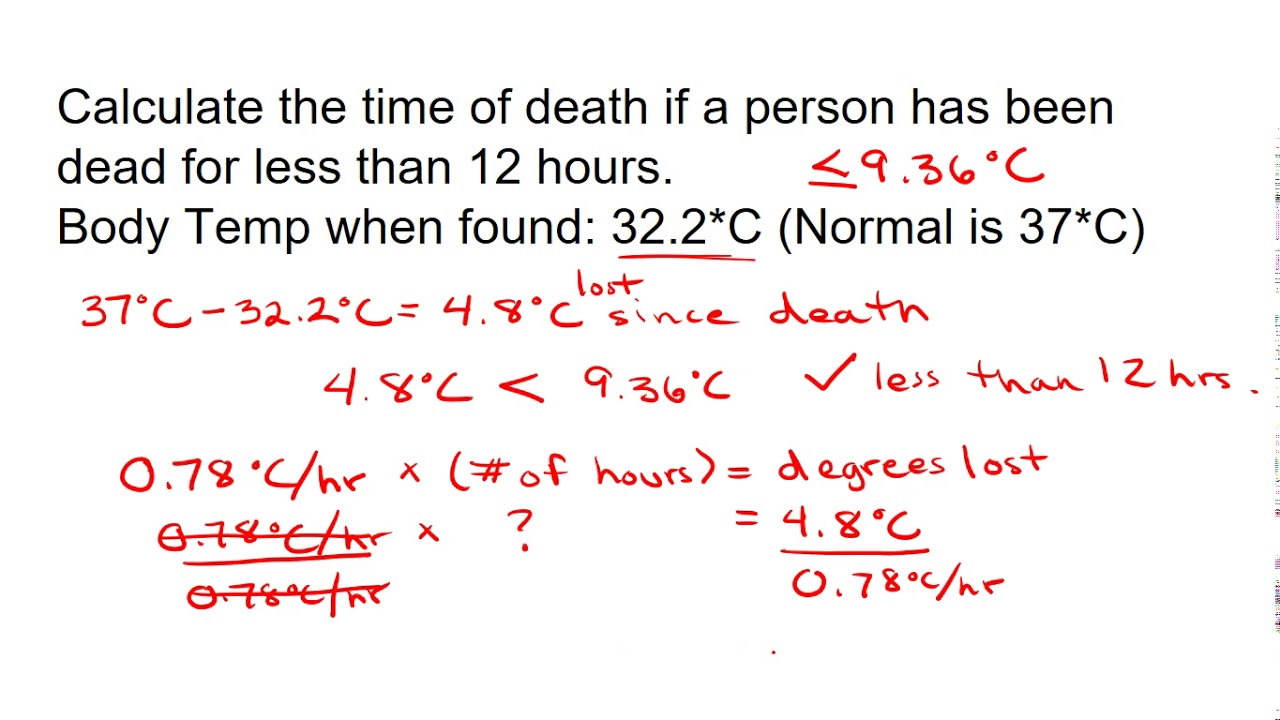 Calculating Time Of Death Using Algor Mortis YouTube