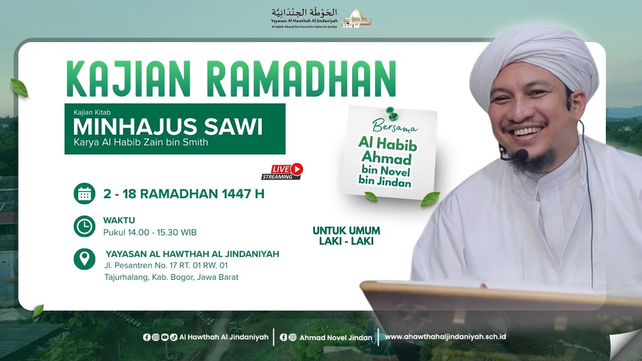 🔴LIVE | Kajian Ramdhan Kitab Minhajus Shawi Bersama Al Habib Ahmad bin Jindan - Kamis, 26 Feb 2026