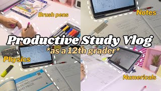 Productive Study Vlog 📚🍃 as a 12th grader✨